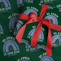 Denim Day Awareness Wrapping Paper Roll In April We Wear Jeans Rainbow