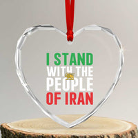 Denmark I Stand With Greenland Heart Crystal Glass Ornament Danish Flag and Map Unity Support Protest