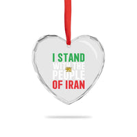 Denmark I Stand With Greenland Heart Crystal Glass Ornament Danish Flag and Map Unity Support Protest