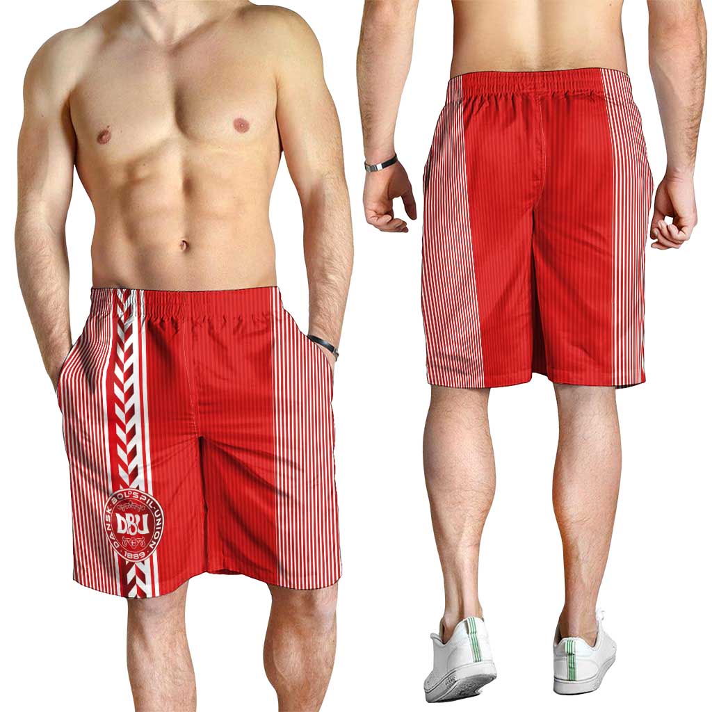 Denmark National Football Shorts for Men The Red and Whites Sporty Style - Wonder Print Shop