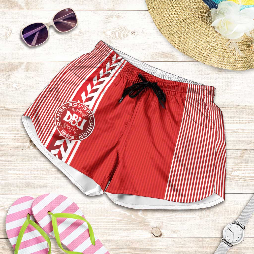 Denmark National Football Shorts for Women The Red and Whites Sporty Style - Wonder Print Shop