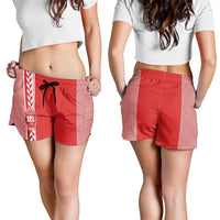 Denmark National Football Shorts for Women The Red and Whites Sporty Style - Wonder Print Shop
