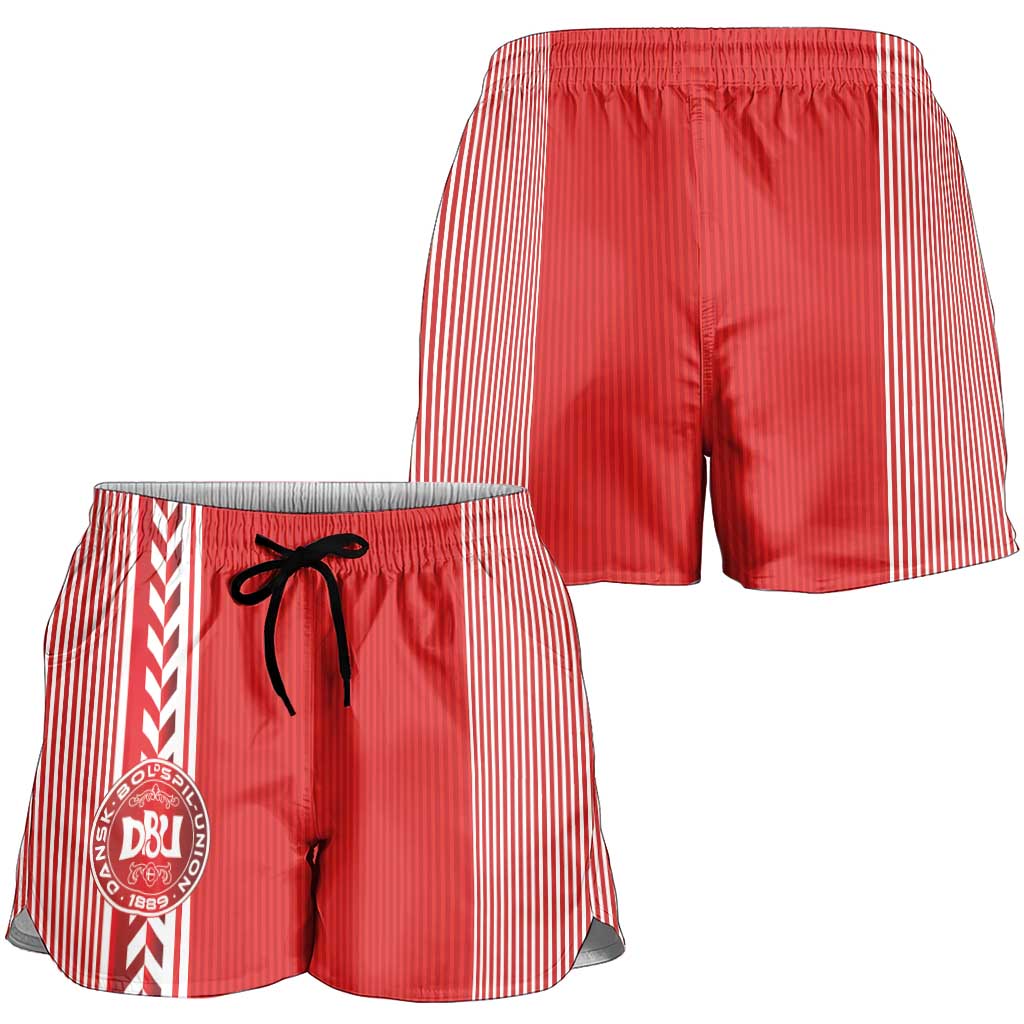 Denmark National Football Shorts for Women The Red and Whites Sporty Style - Wonder Print Shop