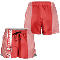 Denmark National Football Shorts for Women The Red and Whites Sporty Style - Wonder Print Shop