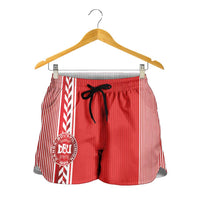 Denmark National Football Shorts for Women The Red and Whites Sporty Style - Wonder Print Shop