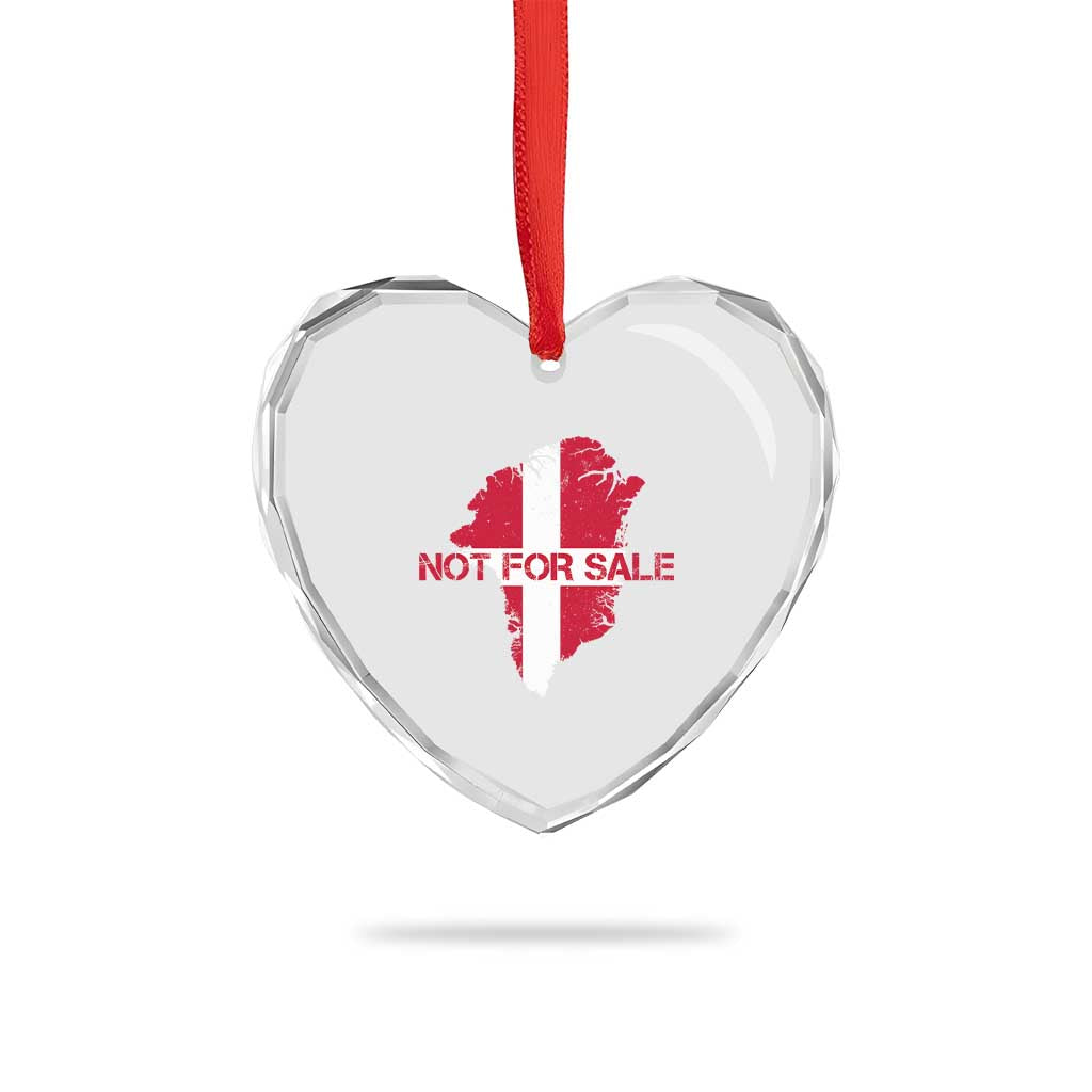 Denmark Stand With Greenland Not For Sale Heart Crystal Glass Ornament Danish Flag Unity Support Protest