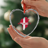 Denmark Stand With Greenland Not For Sale Heart Crystal Glass Ornament Danish Flag Unity Support Protest