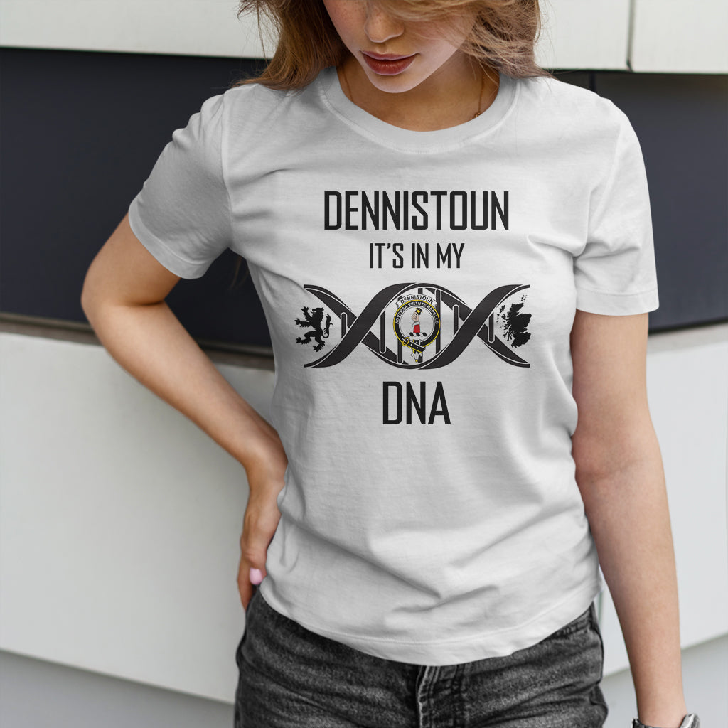 dennistoun-clan-crest-dna-in-me-2d-cotton-womens-t-shirt