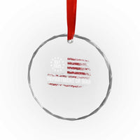 Department of War Est 2025 Crystal Glass Ornament Patriotic Military Vintage Grunge American Flag TS02