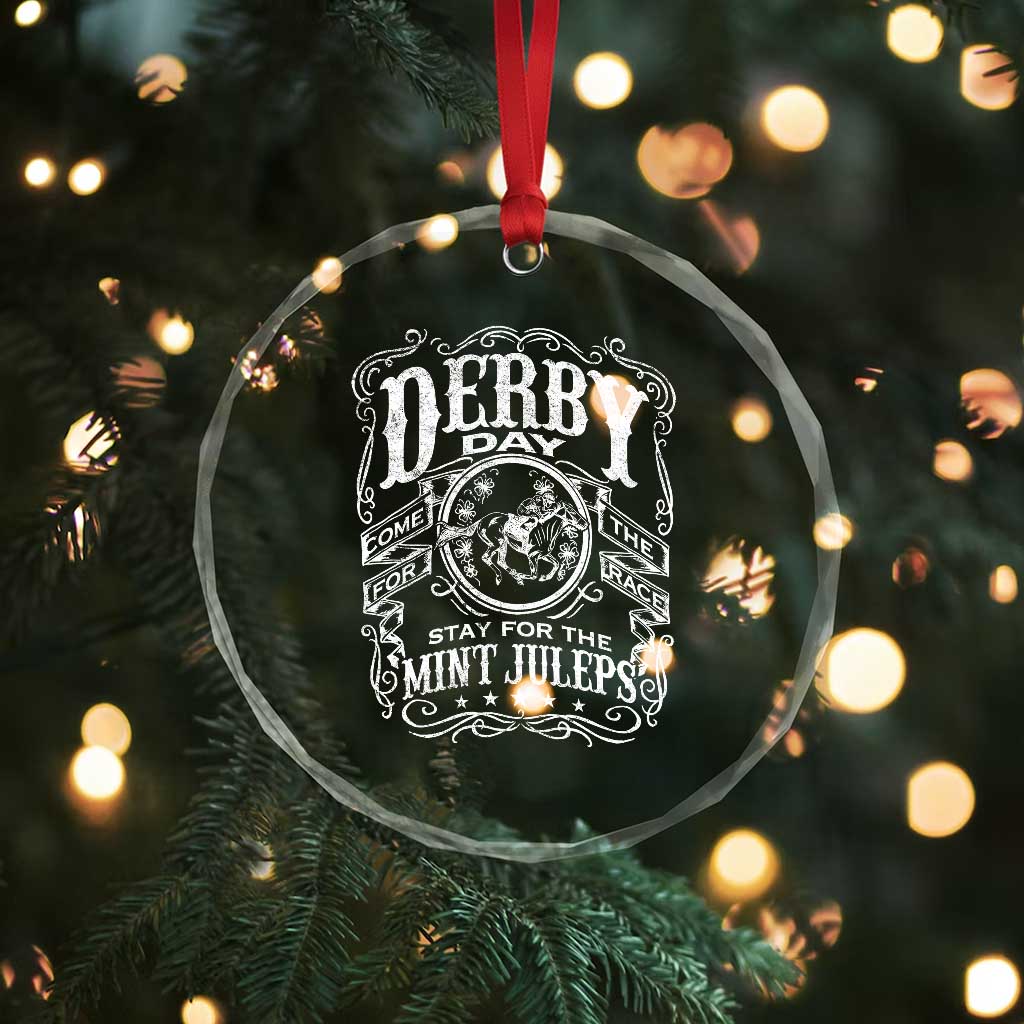 Derby Day Come For The Track Stay For The Mint Juleps Crystal Glass Ornament Horse Racing