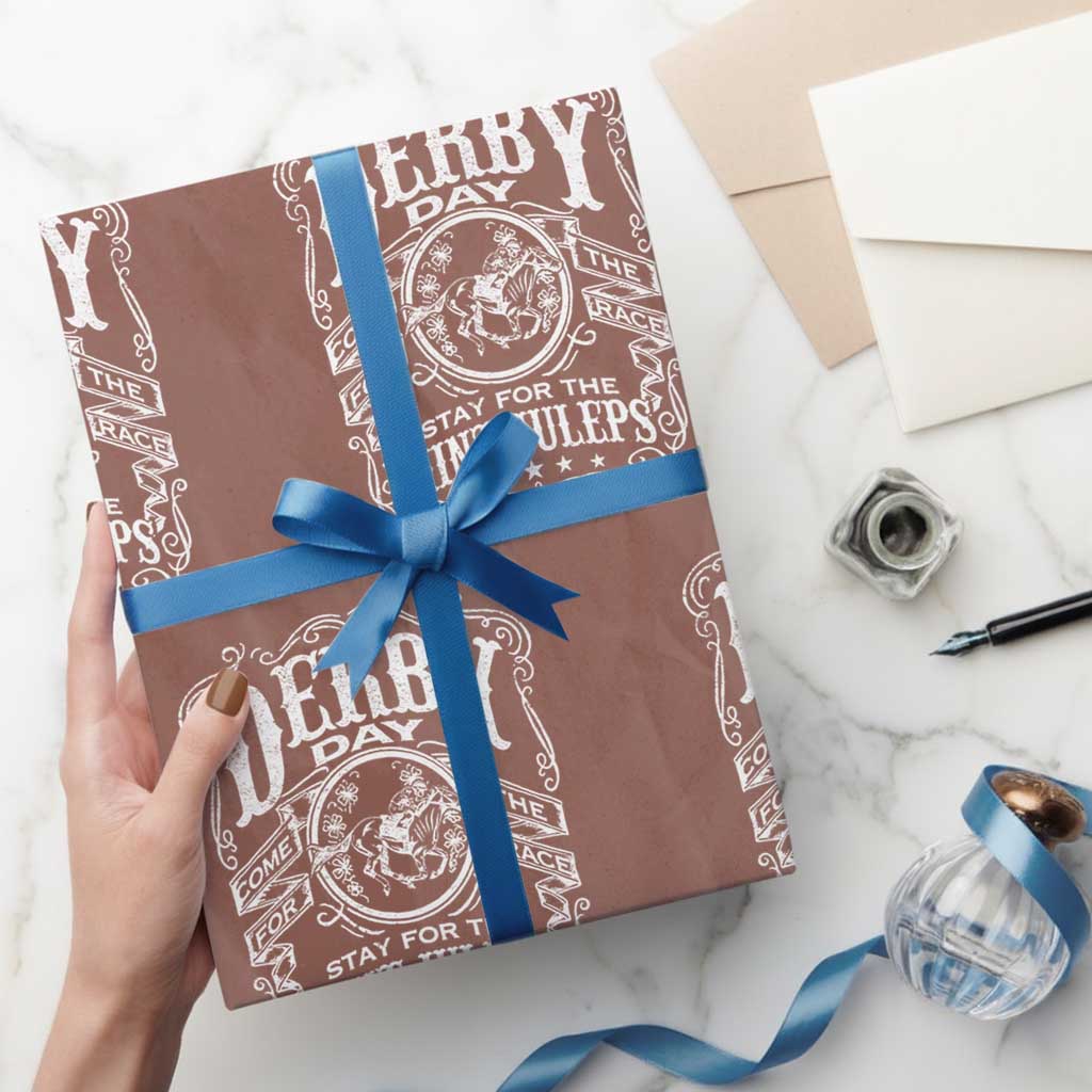 Derby Day Come For The Track Stay For The Mint Juleps Wrapping Paper Roll Horse Racing
