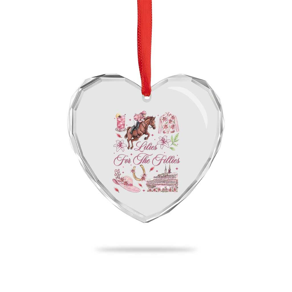 Derby Horse Racing Day Heart Crystal Glass Ornament Lilies For The Fillies Stargazer Lily Flower