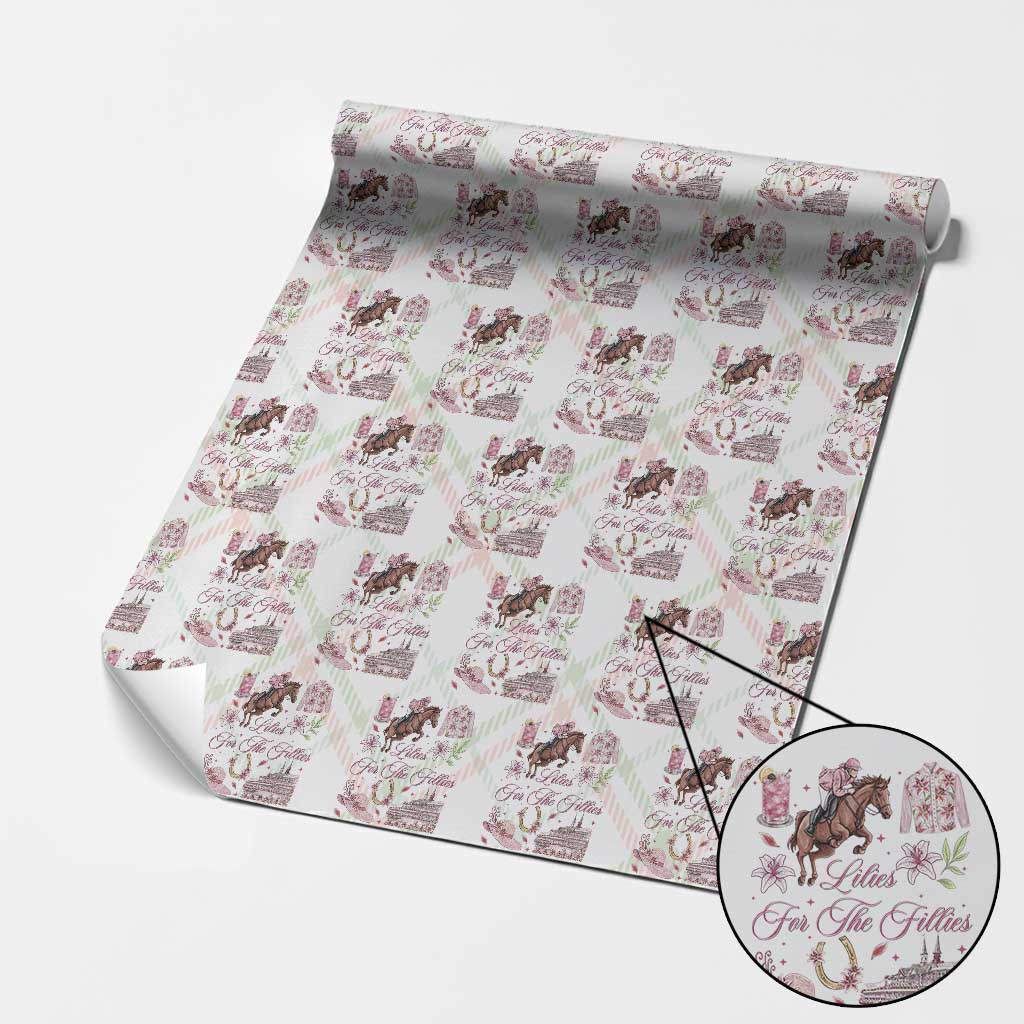 Derby Horse Racing Day Wrapping Paper Roll Lilies For The Fillies Stargazer Lily Flower