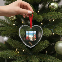 Destin Florida Heart Crystal Glass Ornament Summer Travel Beach Vacation Gift