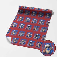 Detroit Football Christmas Wrapping Paper Roll Santa Retro Lions Fan - Wonder Print Shop