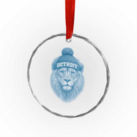 Detroit Football Crystal Glass Ornament Retro Lions Mascot Sport Fan - Wonder Print Shop