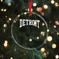 Detroit Michigan City Throwback Design Vintage Crystal Glass Ornament