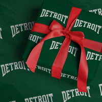 Detroit Michigan City Throwback Design Vintage Wrapping Paper Roll