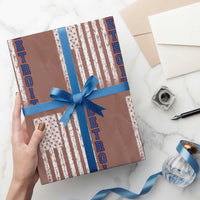 Detroit Michigan State Pride Vintage American Flag Wrapping Paper Roll