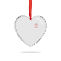 Deus Vult Catholic Knight Templar Jerusalem Cross Heart Crystal Glass Ornament