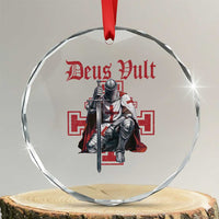 Deus Vult Knight Templar Crystal Glass Ornament Crusader Cross - Wonder Print Shop