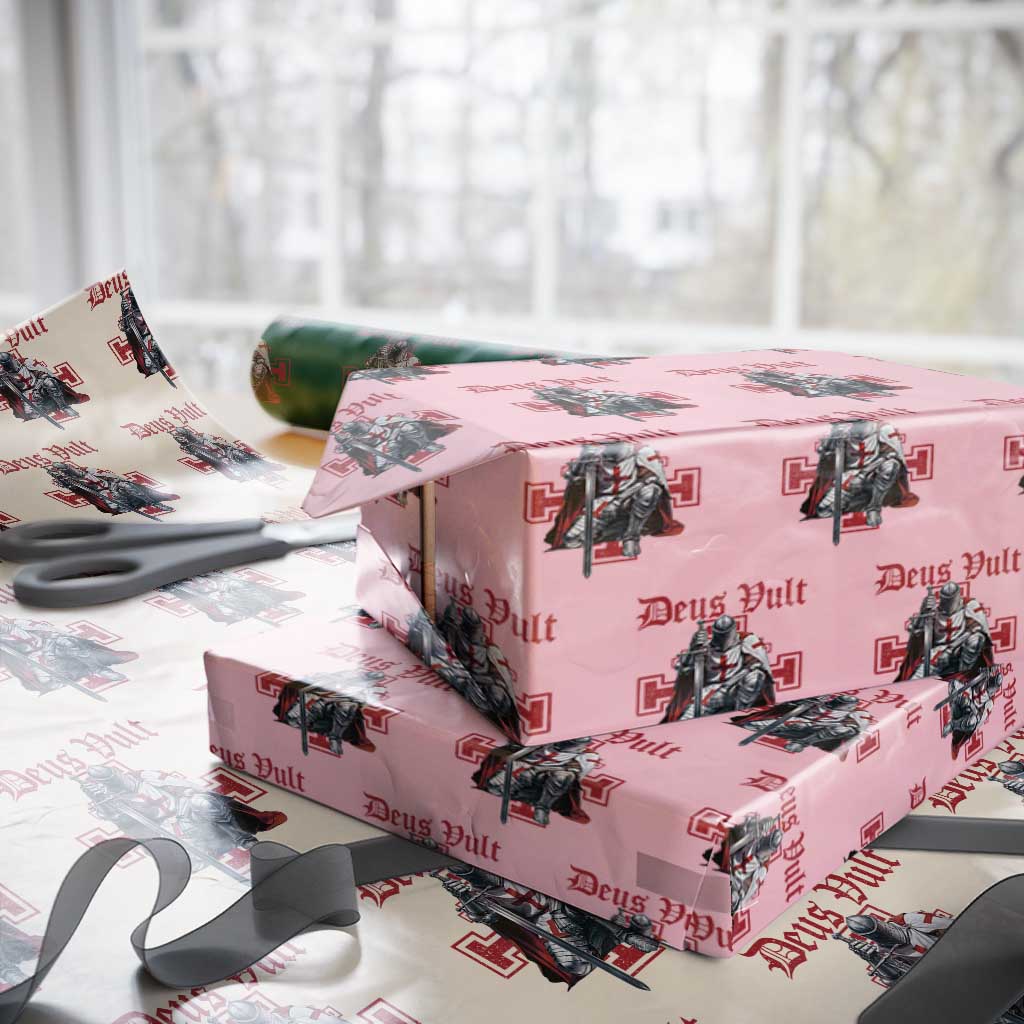Deus Vult Knight Templar Wrapping Paper Roll Crusader Cross - Wonder Print Shop