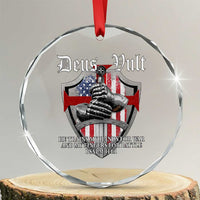 Deus Vult Knights Templar Crystal Glass Ornament He Trains My Hands For War And My Fingers For Battle