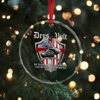 Deus Vult Knights Templar Crystal Glass Ornament He Trains My Hands For War And My Fingers For Battle