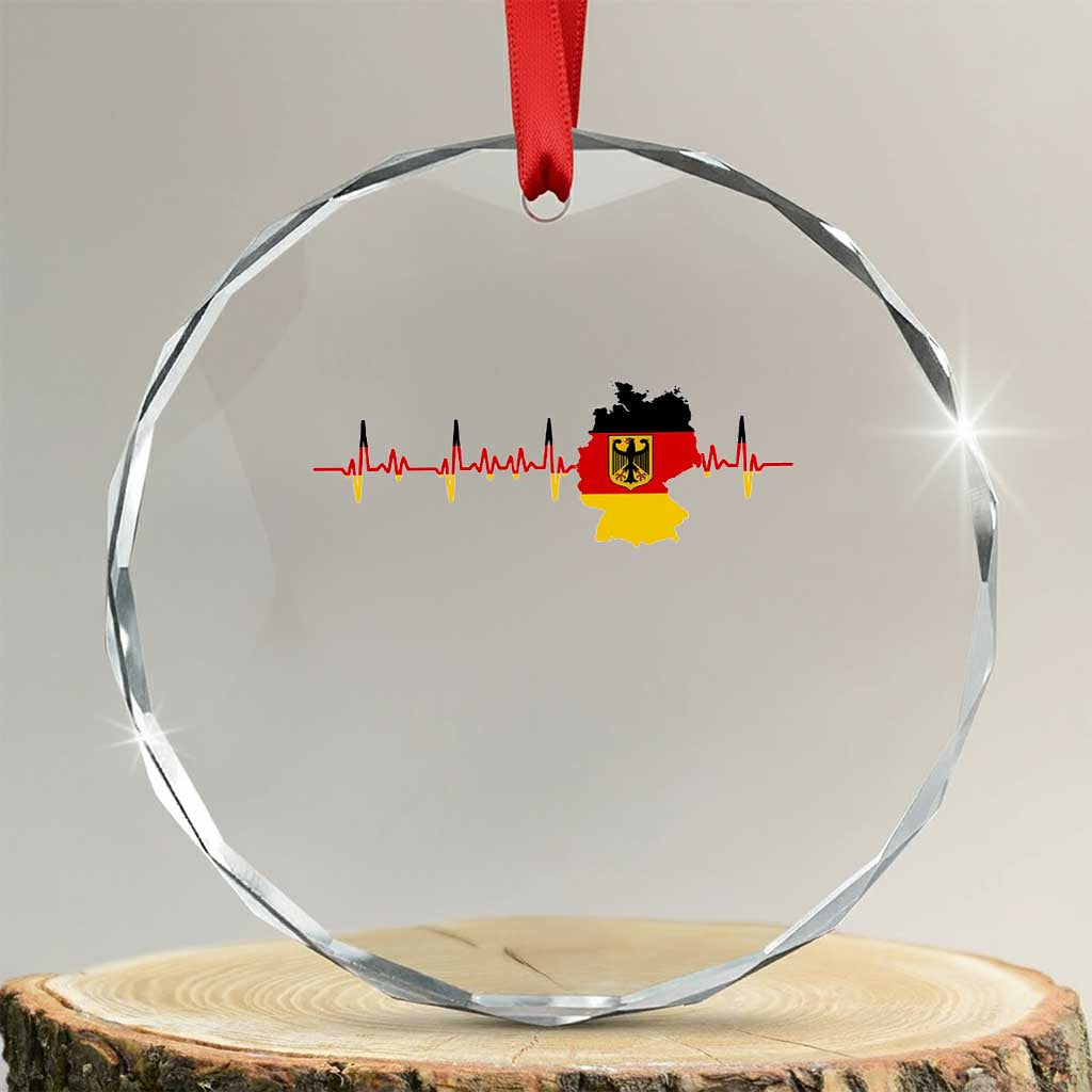 Deutschland Flag Eagle Vintage German Heritage Pride Crystal Glass Ornament