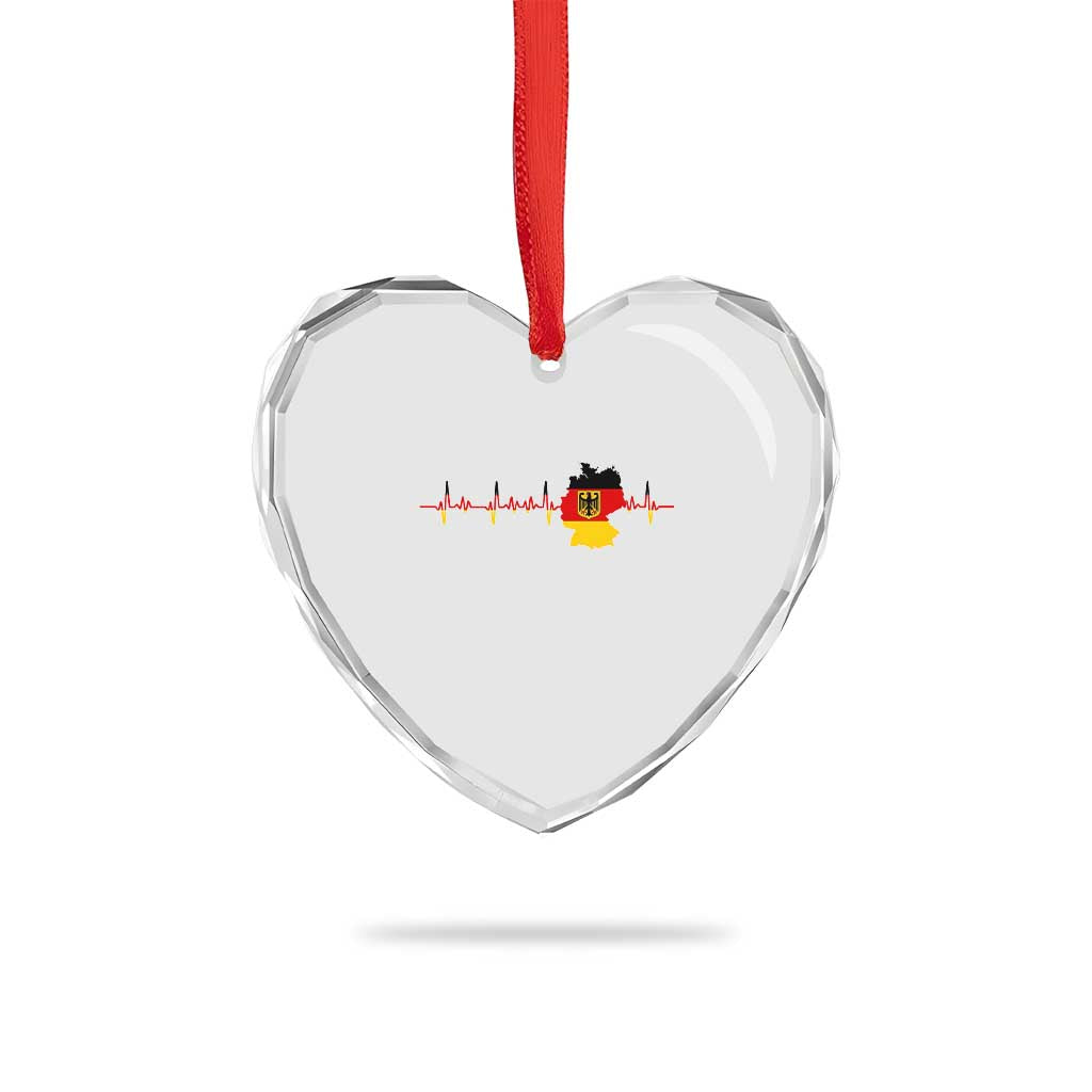 Deutschland Flag Eagle Vintage German Heritage Pride Heart Crystal Glass Ornament