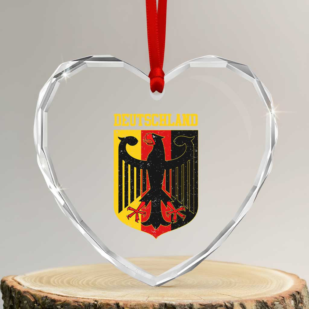 Deutschland German Pride Heart Crystal Glass Ornament Bundesadler Coat of Arms - Wonder Print Shop