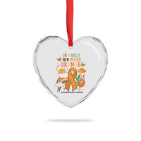 Developmental Disability Awareness Heart Crystal Glass Ornament In March We Wear Orange - Wonder Print Shop