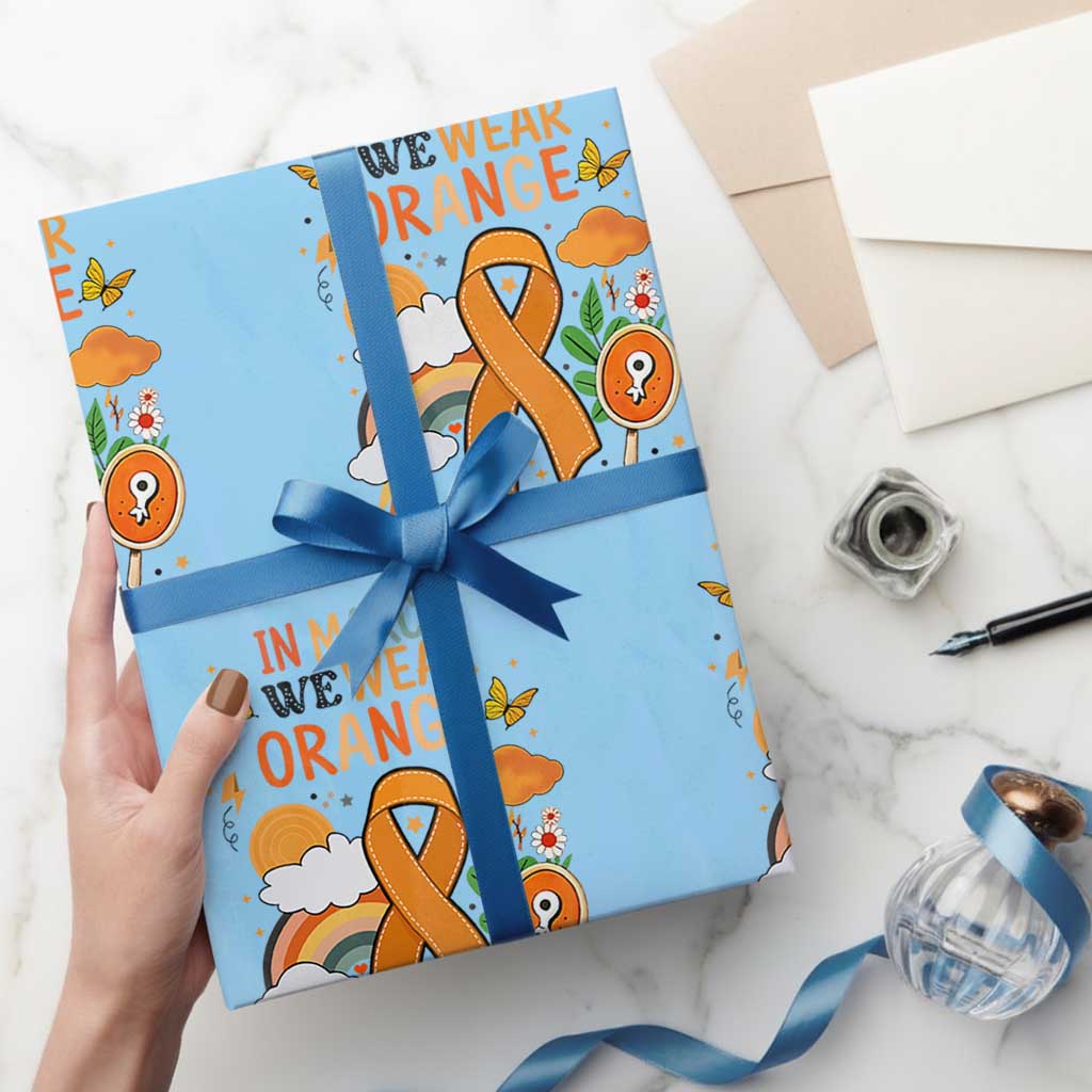 Developmental Disability Awareness Wrapping Paper Roll In March We Wear Orange - Wonder Print Shop