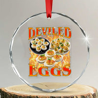 Deviled Eggs Crystal Glass Ornament Vintage 90s Thanksgiving Funny Foodie Bootleg Graphic