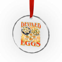 Deviled Eggs Crystal Glass Ornament Vintage 90s Thanksgiving Funny Foodie Bootleg Graphic