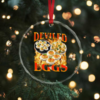 Deviled Eggs Crystal Glass Ornament Vintage 90s Thanksgiving Funny Foodie Bootleg Graphic