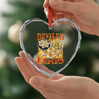 Deviled Eggs Heart Crystal Glass Ornament Vintage 90s Thanksgiving Funny Foodie Bootleg Graphic