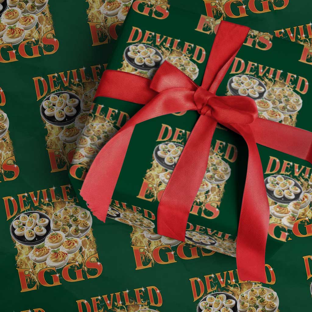 Deviled Eggs Wrapping Paper Roll Vintage 90s Thanksgiving Funny Foodie Bootleg Graphic