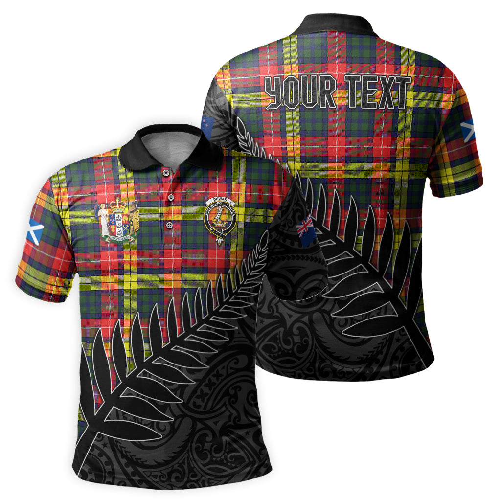 dewar-tartan-family-crest-golf-shirt-with-fern-leaves-and-coat-of-arm-of-new-zealand-personalized-your-name-scottish-tatan-polo-shirt
