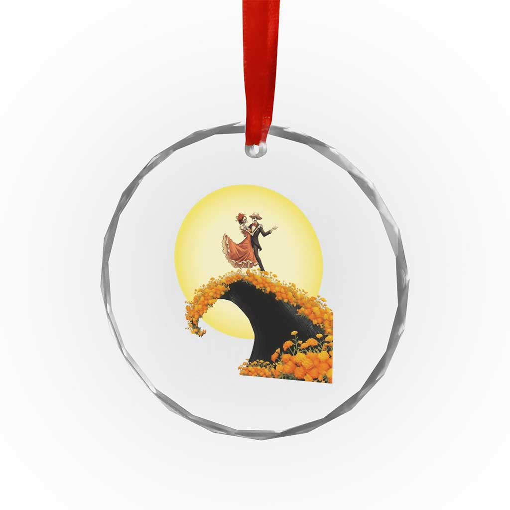 Dia De Los Muertos Crystal Glass Ornament Skeletons Dancing Mexican - Wonder Print Shop