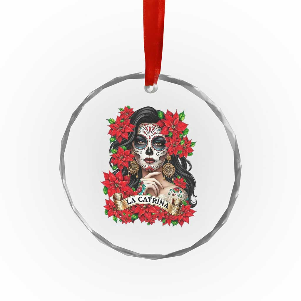 Dia De Los Muertos Mexican Crystal Glass Ornament Day of the Dead Sugar Skull Women - Wonder Print Shop