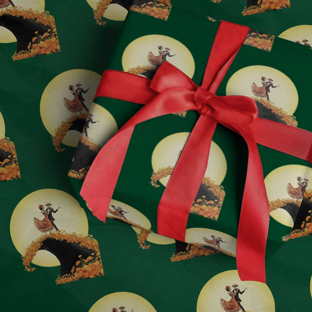 Dia De Los Muertos Wrapping Paper Roll Skeletons Dancing Mexican - Wonder Print Shop