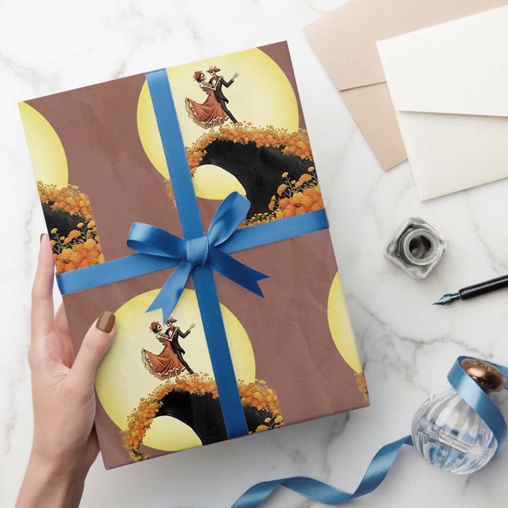 Dia De Los Muertos Wrapping Paper Roll Skeletons Dancing Mexican - Wonder Print Shop