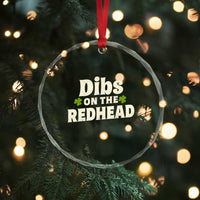 Dibs On The Redhead Crystal Glass Ornament Funny Irish St Patricks Day Lucky Shamrock