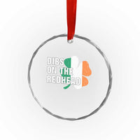 Dibs On The Redhead Crystal Glass Ornament Funny Irish St Patricks Day Shamrock