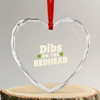 Dibs On The Redhead Heart Crystal Glass Ornament Funny Irish St Patricks Day Lucky Shamrock