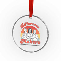 Difference Makers Teacher Appreciation Crystal Glass Ornament Empowering Minds & Advancing Equity Retro Educator - Wonder Print Shop