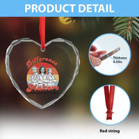 Difference Makers Teacher Appreciation Heart Crystal Glass Ornament Empowering Minds & Advancing Equity Retro Educator - Wonder Print Shop