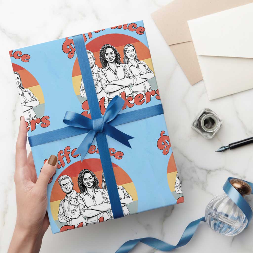 Difference Makers Teacher Appreciation Wrapping Paper Roll Empowering Minds & Advancing Equity Retro Educator - Wonder Print Shop