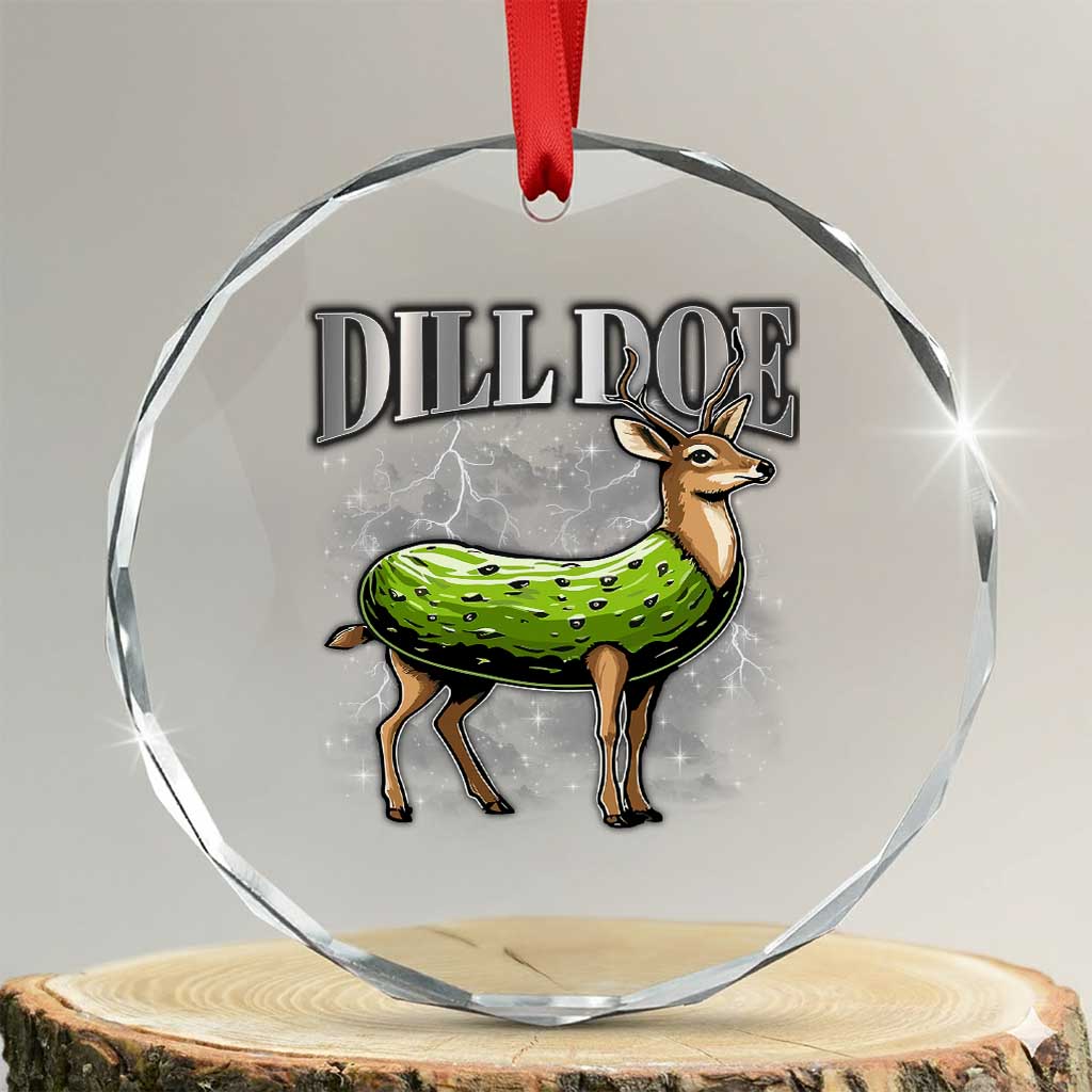 Dill Doe Crystal Glass Ornament Funny Adult Humor Pickle Deer Bootleg Graphic 90s - Wonder Print Shop